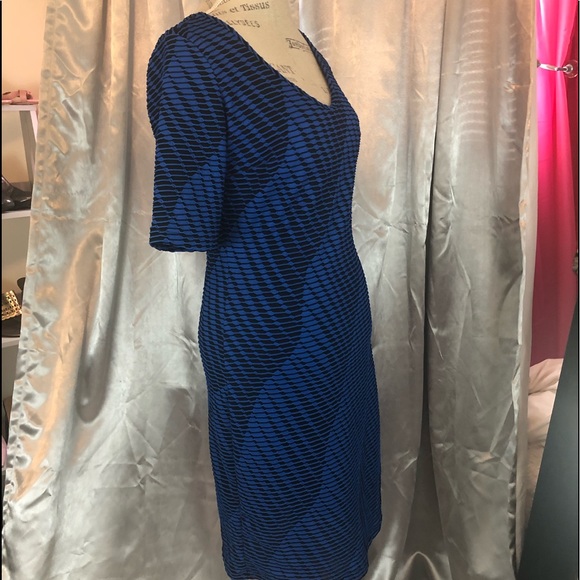 NWT NY COLLECTION  BLUE/BLACK DRESS đź‘— - Picture 7 of 9